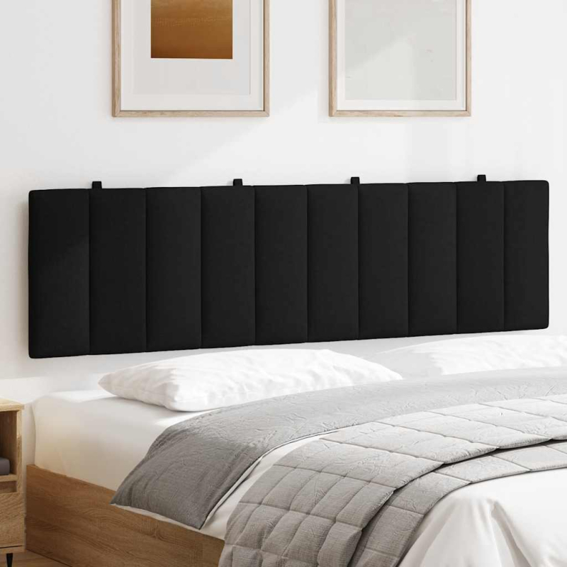 Kopfteil-Kissen Schwarz 180 cm Stoff