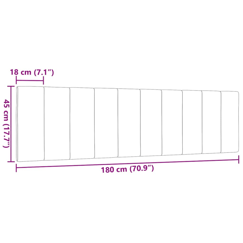Kopfteil-Kissen Taupe 180 cm Stoff