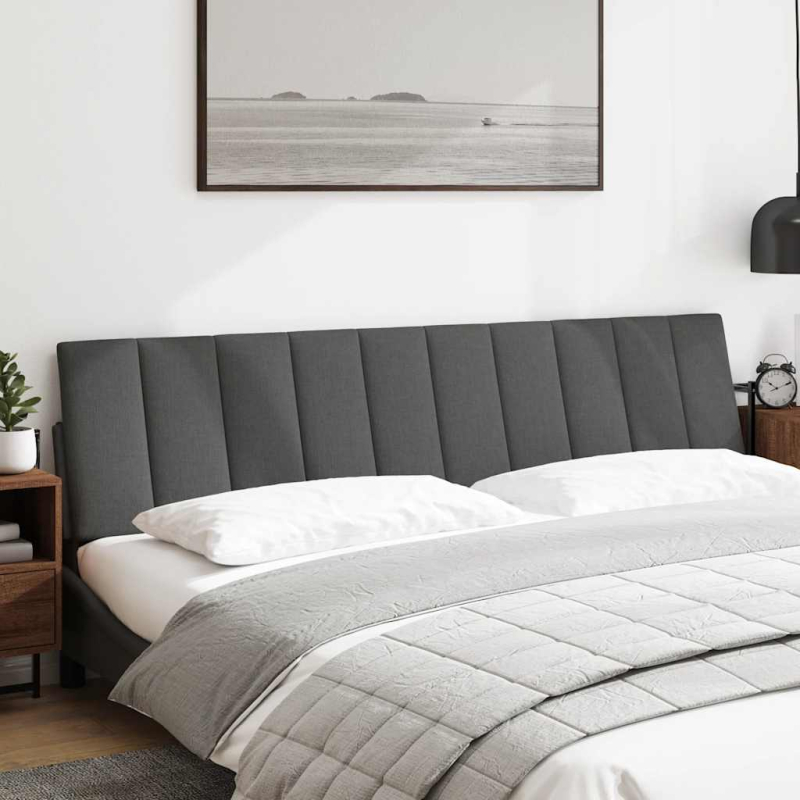 Kopfteil-Kissen Dunkelgrau 200 cm Stoff