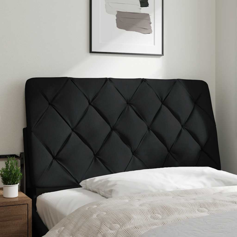 Kopfteil-Kissen Schwarz 100 cm Stoff