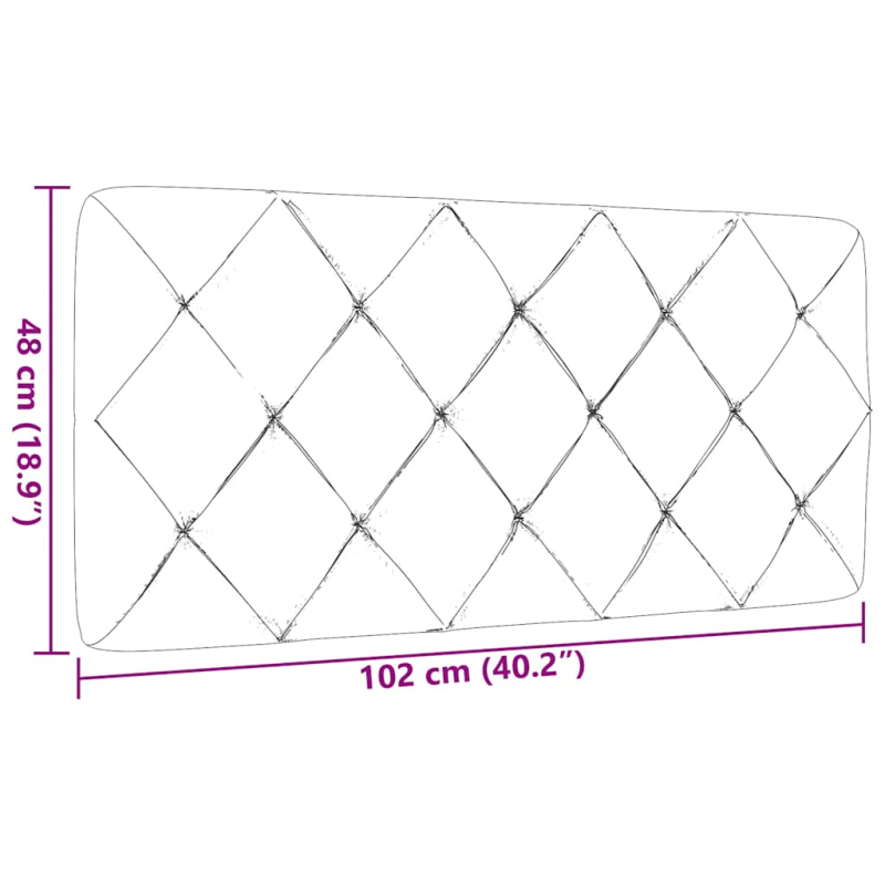 Kopfteil-Kissen Schwarz 100 cm Stoff