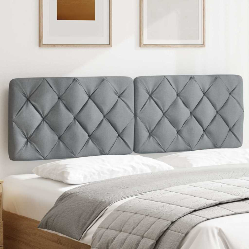 Kopfteil-Kissen Hellgrau 160 cm Stoff