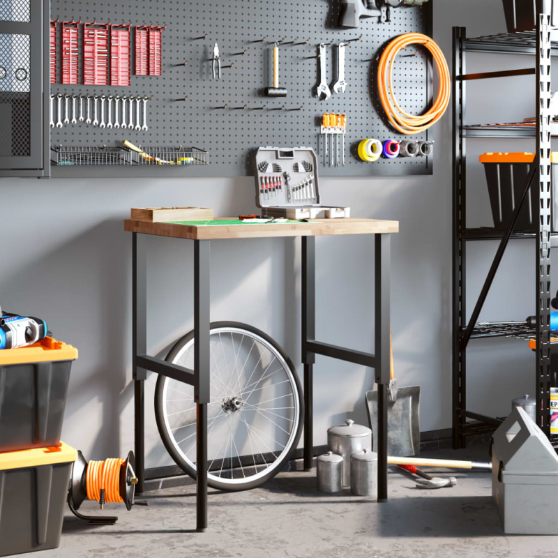 Werkbank 80x60x(73-99,5) cm Massivholz Akazie Rechteckig