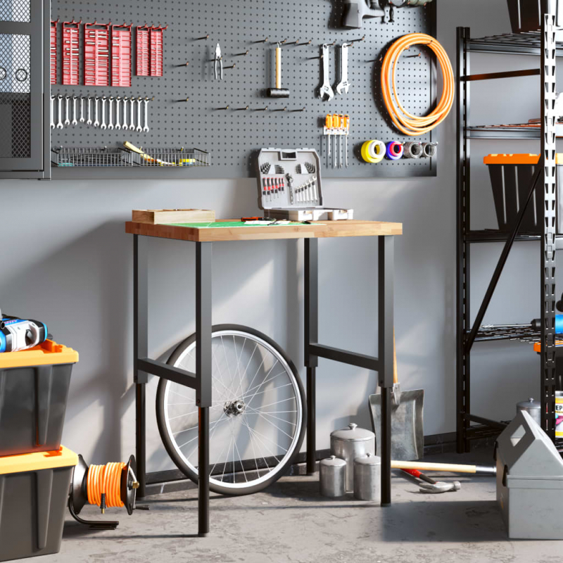 Werkbank 80x60x(73-99,5) cm Massivholz Akazie Rechteckig