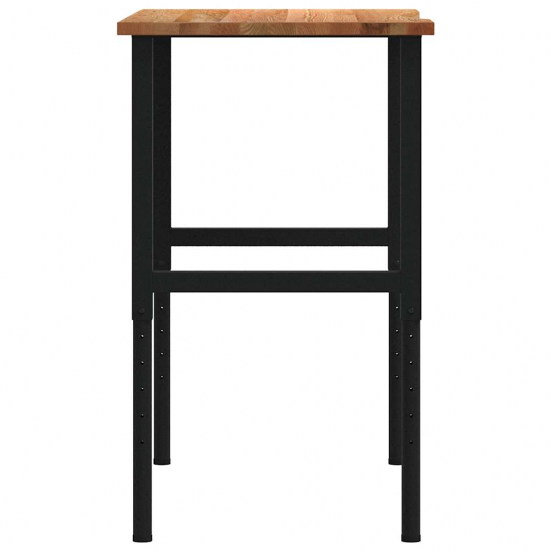 Werkbank Hellbraun 100x60x(71,5-98) cm Massivholz Eiche