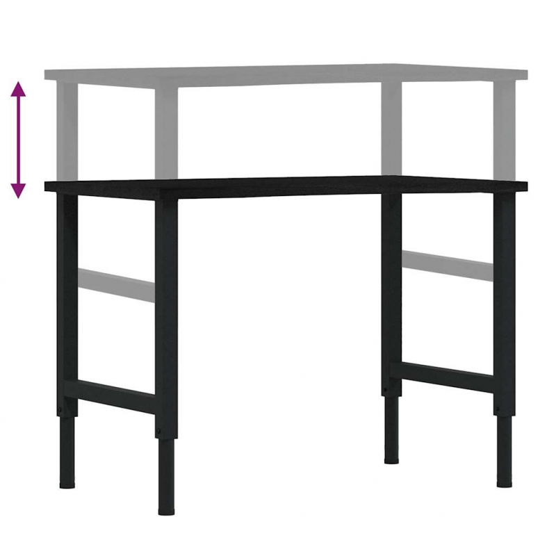 Werkbank Dunkelbraun 100x60x(71,5-98) cm Massivholz Eiche