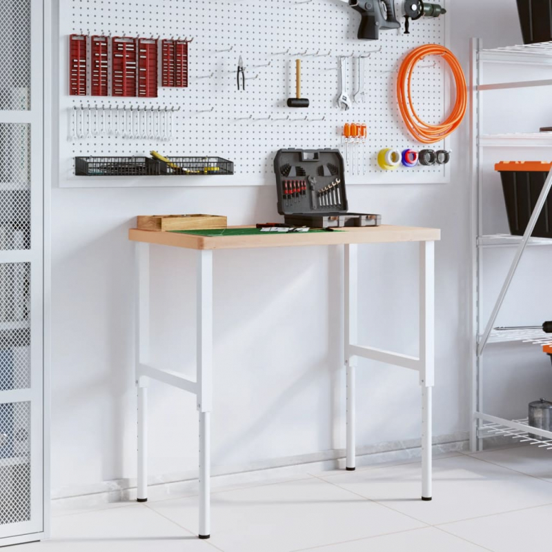 Werkbank 100x60x(73-99,5) cm Massivholz Buche Rechteckig