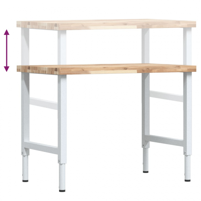 Werkbank 100x60x(73-99,5) cm Massivholz Akazie Rechteckig