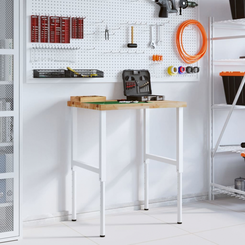 Werkbank 80x60x(73-99,5) cm Massivholz Akazie Rechteckig