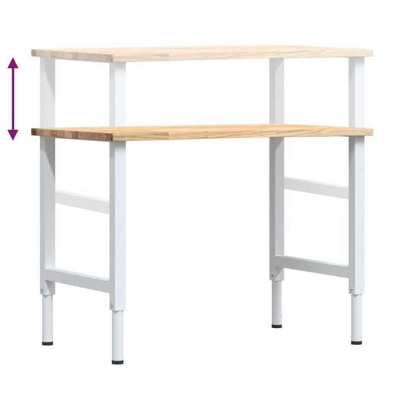 Werkbank 100x60x(71,5-98) cm Massivholz Eiche