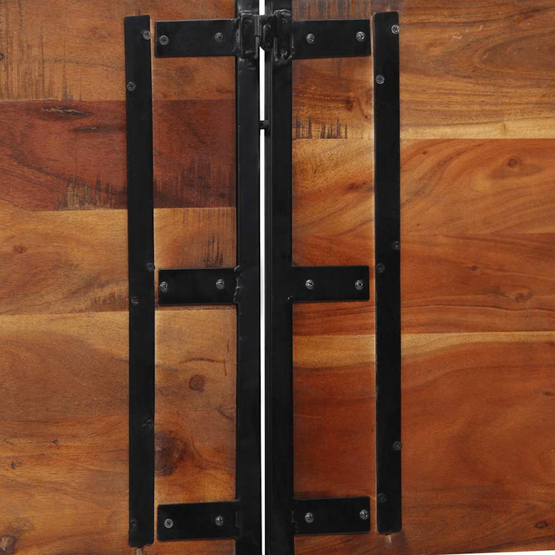 Kopfteil 200 cm Altholz Massivholz und Eisen