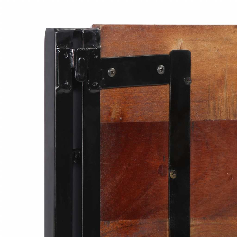 Kopfteil 200 cm Altholz Massivholz und Eisen