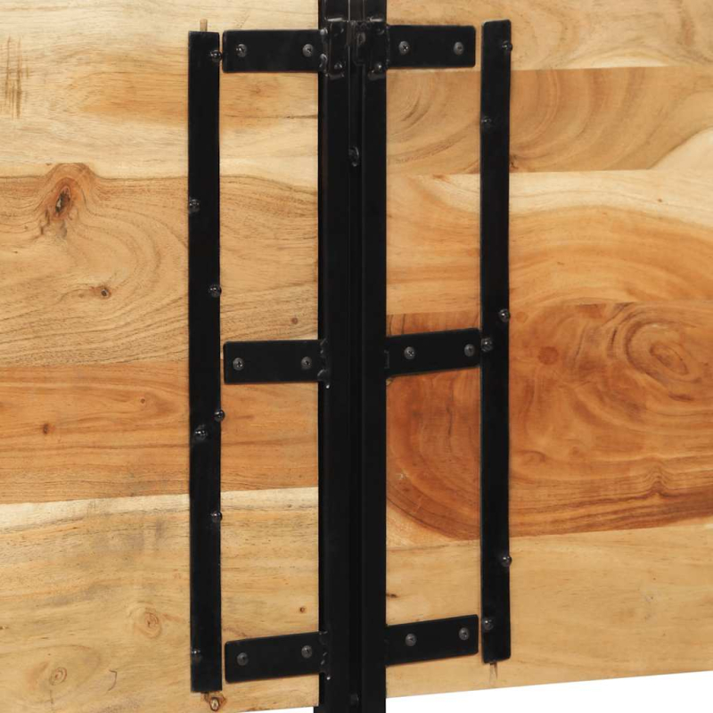 Kopfteil 200 cm Massivholz Akazie und Eisen