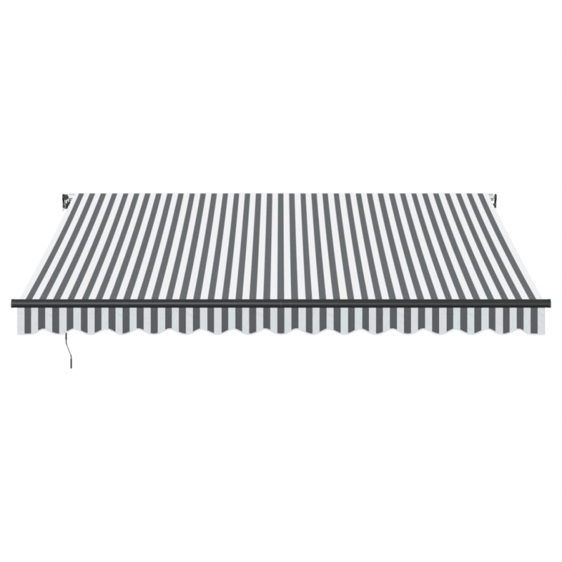 Markise Manuell Anthrazit und Weiß 400x300 cm