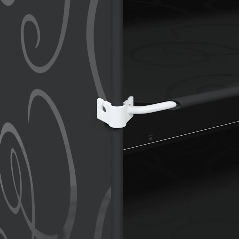 Regalsystem mit 6 Würfeln und Türen Schwarz PP