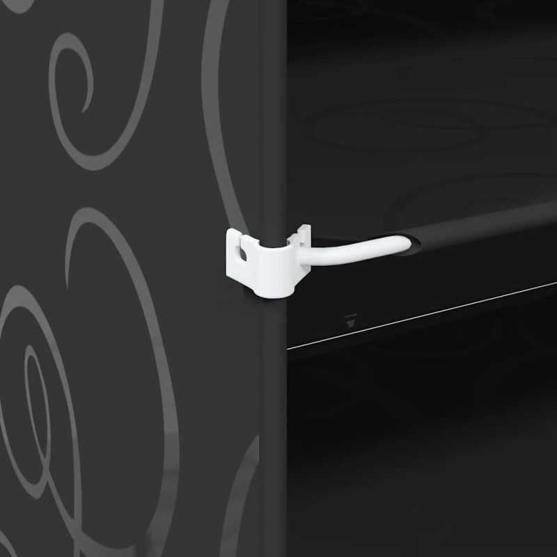 Regalsystem mit 9 Würfeln und Türen Schwarz PP