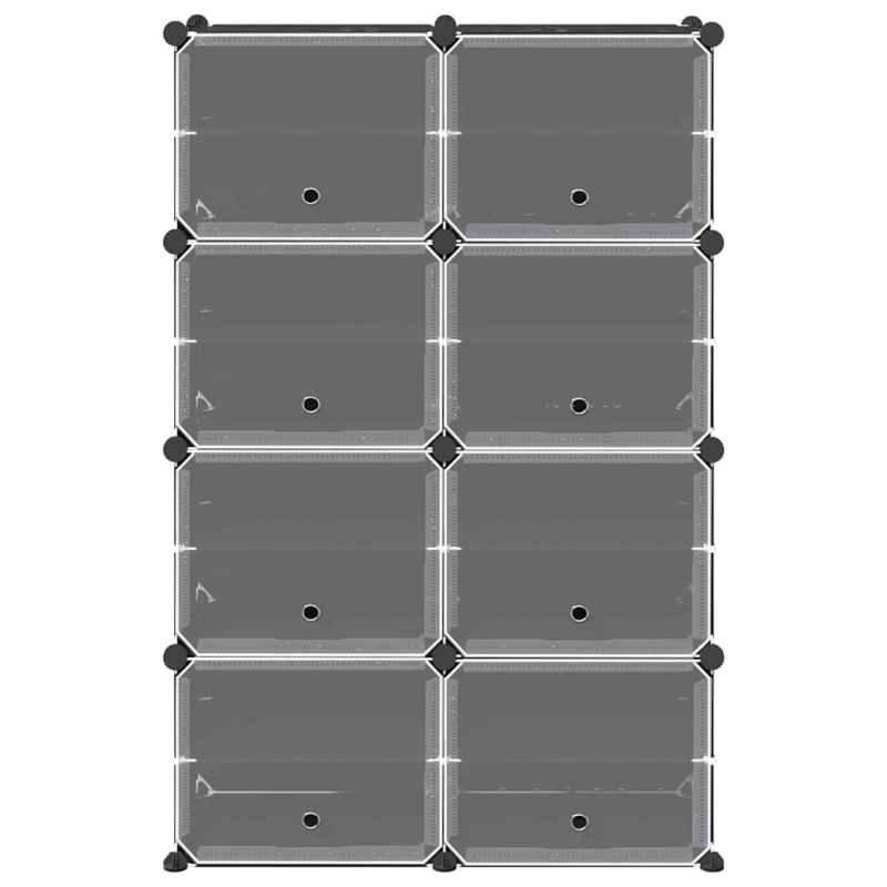 Regalsystem mit 8 Würfeln und Türen Schwarz PP