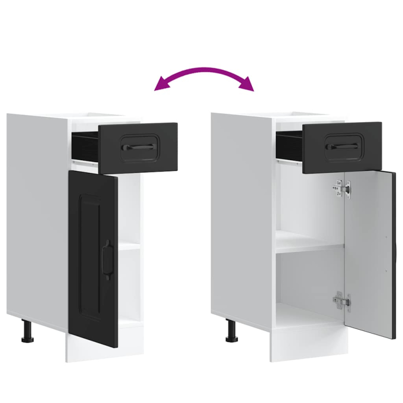 Küchenunterschrank Kalmar Schwarz Holzwerkstoff