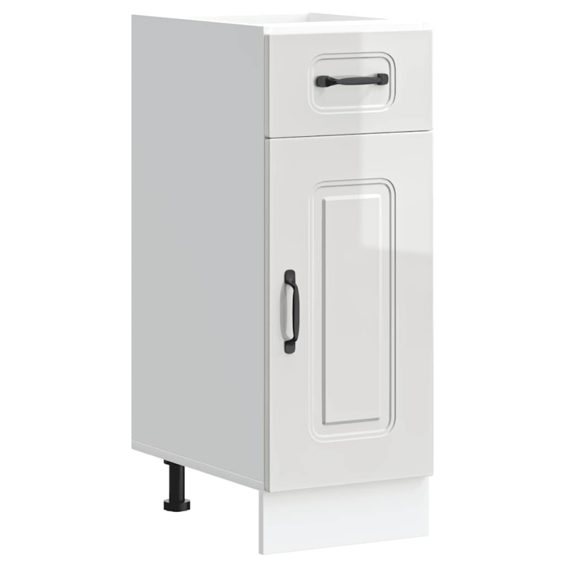 Küchenunterschrank Kalmar Hochglanz-Weiß Holzwerkstoff