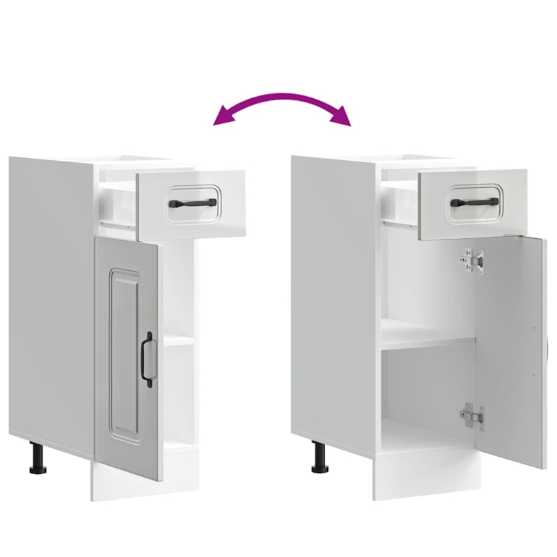 Küchenunterschrank Kalmar Hochglanz-Weiß Holzwerkstoff