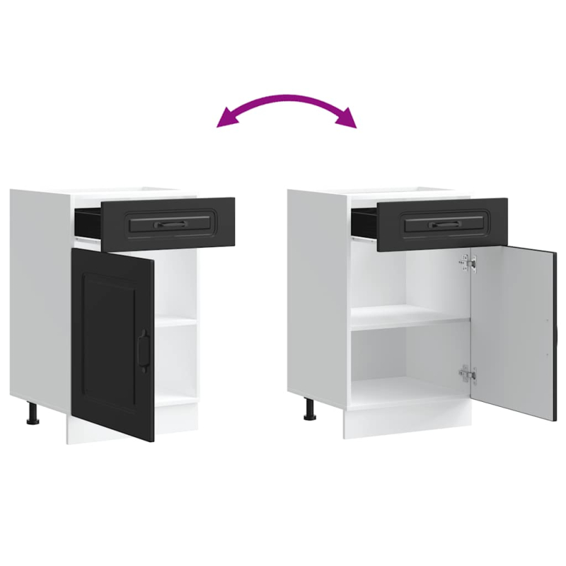 Küchenunterschrank Kalmar Schwarz Holzwerkstoff