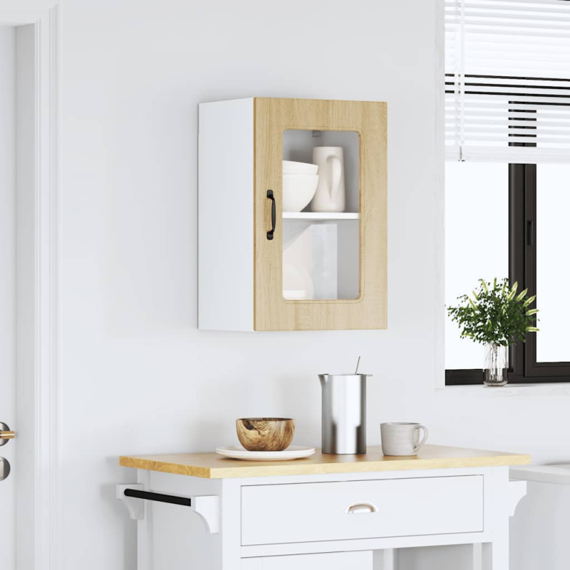 Küchen-Hängeschrank mit Glastür Kalmar Sonoma-Eiche Holzwerkstoff