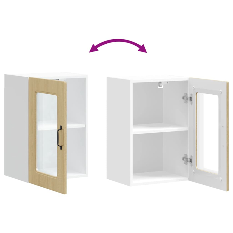 Küchen-Hängeschrank mit Glastür Kalmar Sonoma-Eiche Holzwerkstoff