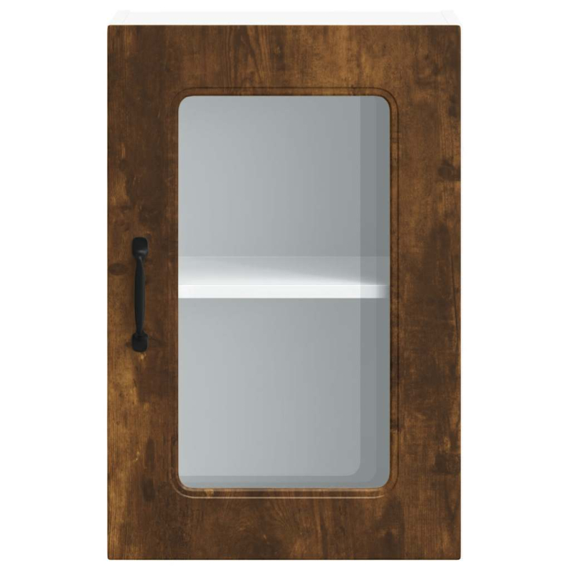 Küchen-Hängeschrank mit Glastür Kalmar Räuchereiche Holzwerkstoff