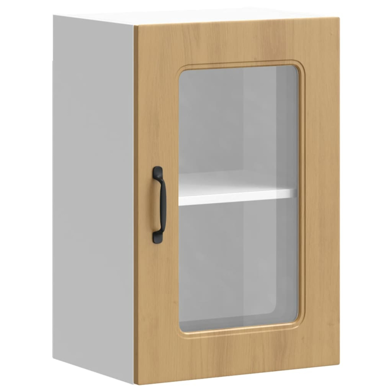 Küchen-Hängeschrank mit Glastür Kalmar Artisan-Eiche Holzwerkstoff