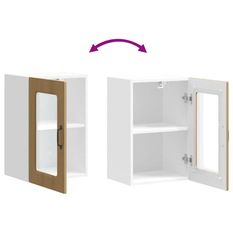 Küchen-Hängeschrank mit Glastür Kalmar Artisan-Eiche Holzwerkstoff