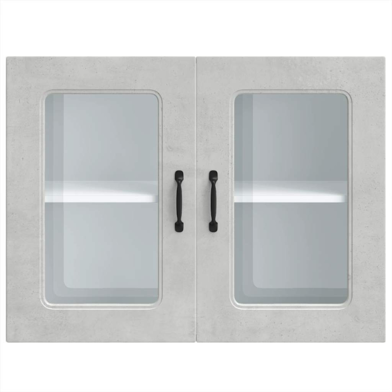 Küchen-Hängeschrank mit Glastür Kalmar Betongrau Holzwerkstoff