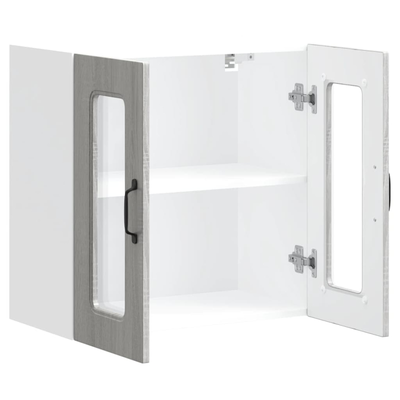 Küchen-Hängeschrank mit Glastür Kalmar Grau Sonoma Holzwerkstoff