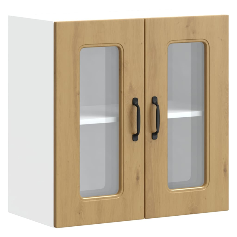 Küchen-Hängeschrank mit Glastür Kalmar Artisan-Eiche Holzwerkstoff