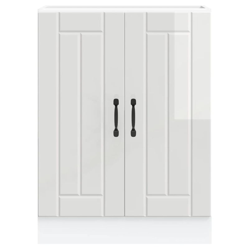 Spülenunterschrank Lucca Hochglanz-Weiß Holzwerkstoff