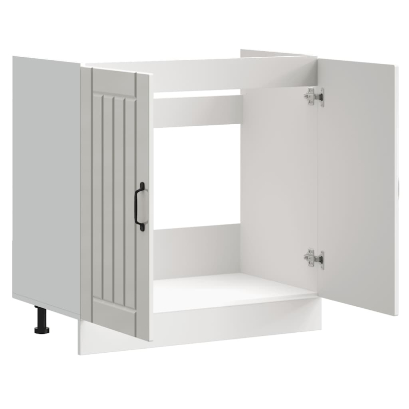 Spülenunterschrank Lucca Hochglanz-Weiß Holzwerkstoff