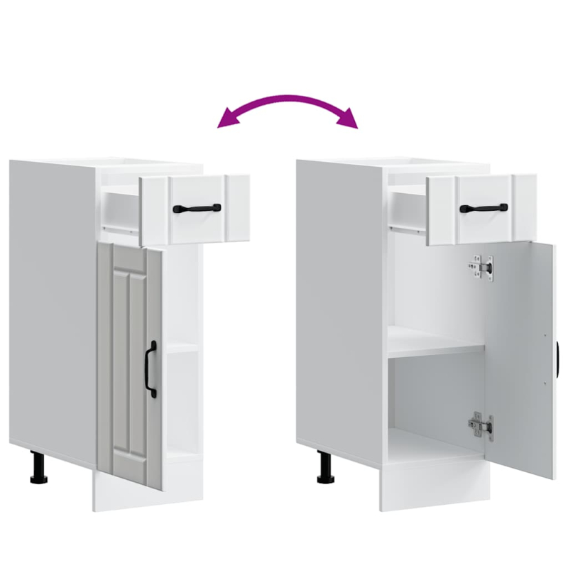 Küchen-Unterschrank Lucca Weiß Holzwerkstoff