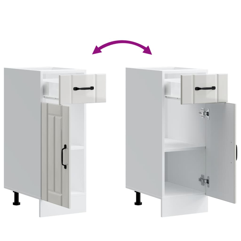 Küchen-Unterschrank Lucca Hochglanz-Weiß Holzwerkstoff