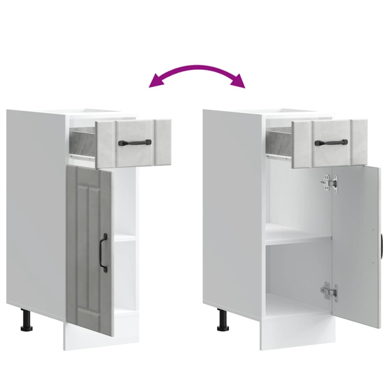 Küchen-Unterschrank Lucca Betongrau Holzwerkstoff