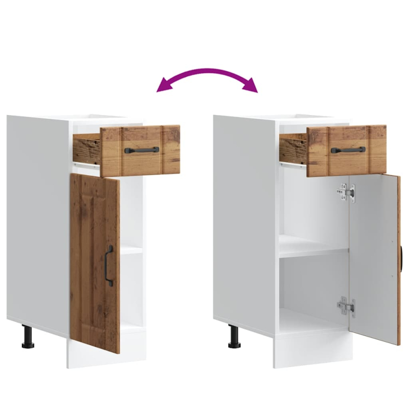 Küchen-Unterschrank Lucca Altholz-Optik Holzwerkstoff