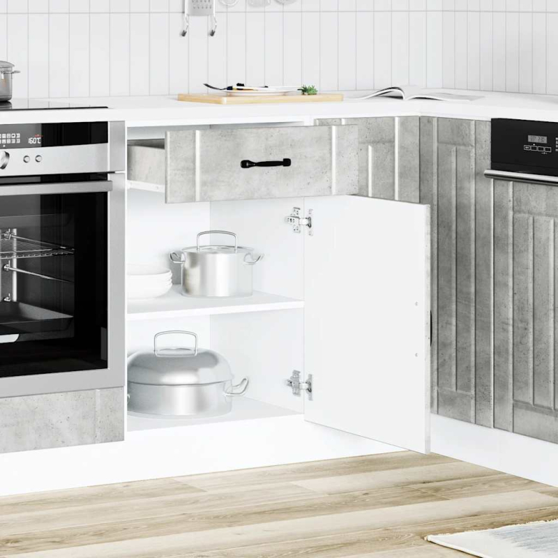 Küchen-Unterschrank Lucca Betongrau Holzwerkstoff