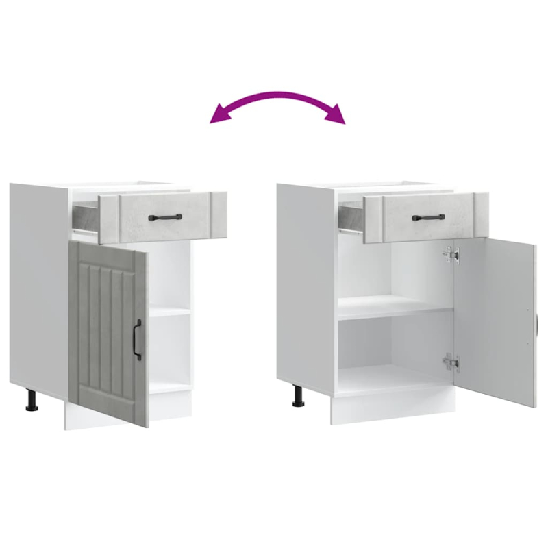 Küchen-Unterschrank Lucca Betongrau Holzwerkstoff