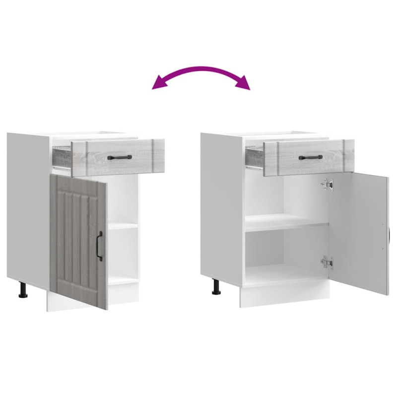 Küchen-Unterschrank Lucca Grau Sonoma Holzwerkstoff