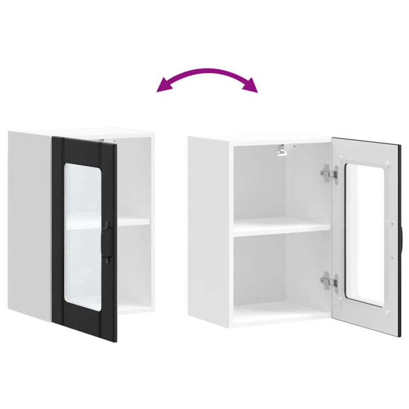 Küchen-Hängeschrank mit Glastür Lucca Schwarz