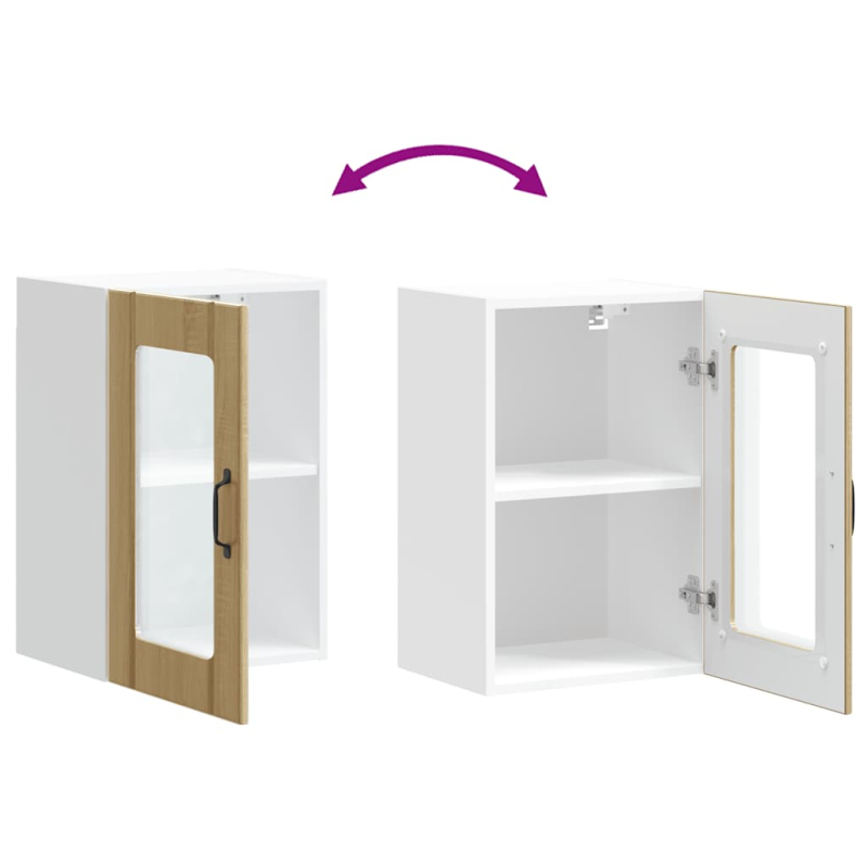 Küchen-Hängeschrank mit Glastür Lucca Sonoma-Eiche