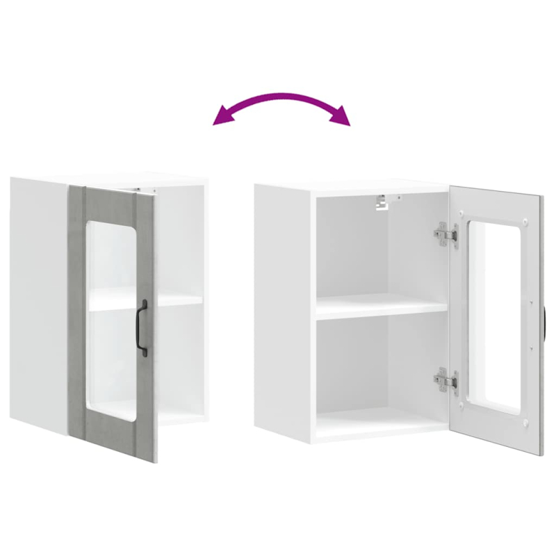 Küchen-Hängeschrank mit Glastür Lucca Betongrau