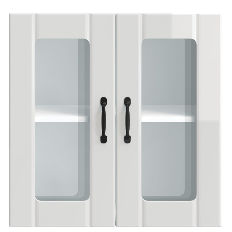 Küchen-Hängeschrank mit Glastür Lucca Hochglanz-Weiß Holzwerkstoff