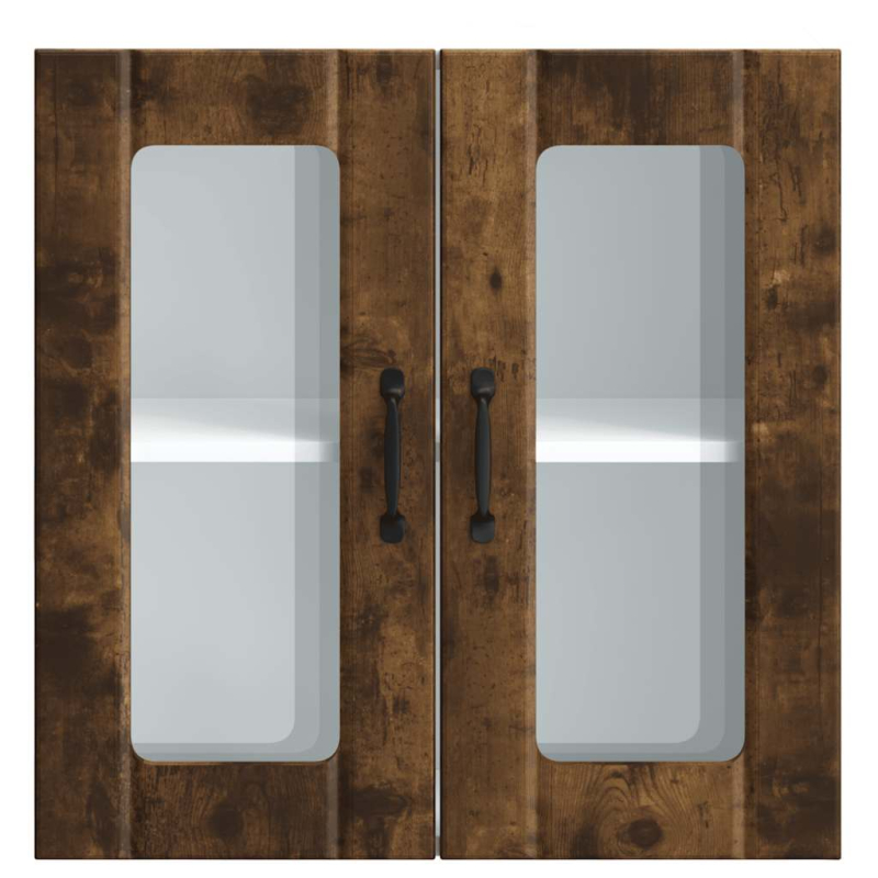 Küchen-Hängeschrank mit Glastür Lucca Räuchereiche Holzwerkstoff