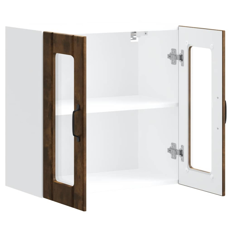 Küchen-Hängeschrank mit Glastür Lucca Räuchereiche Holzwerkstoff