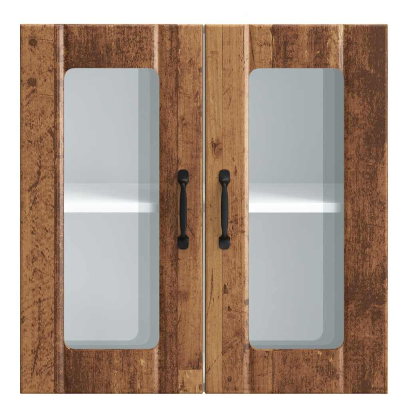 Küchen-Hängeschrank mit Glastür Lucca Altholz-Optik Holzwerkstoff