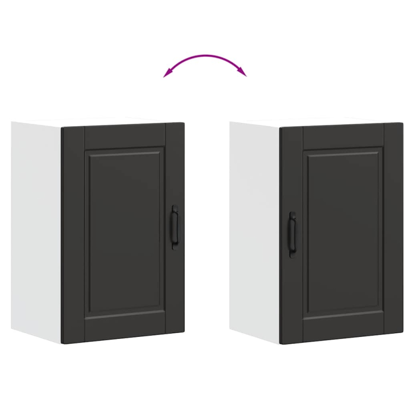 Küchen-Hängeschrank Porto Schwarz Holzwerkstoff